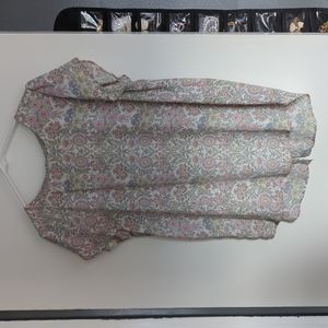 Loft Silky Floral Short Sleeve Blouse
